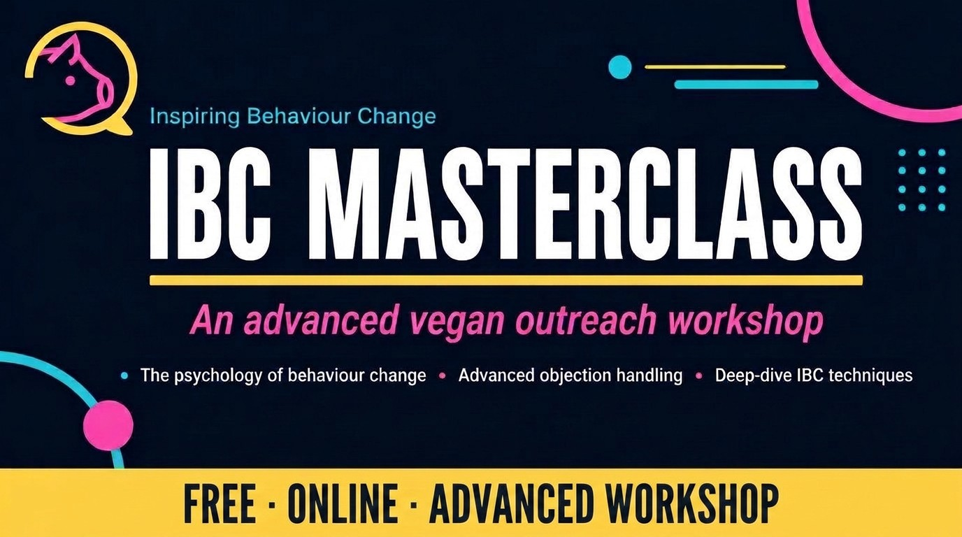 Vegan Outreach Masterclass | Inspiring Behaviour Change | November 8th | American Timezones | ET