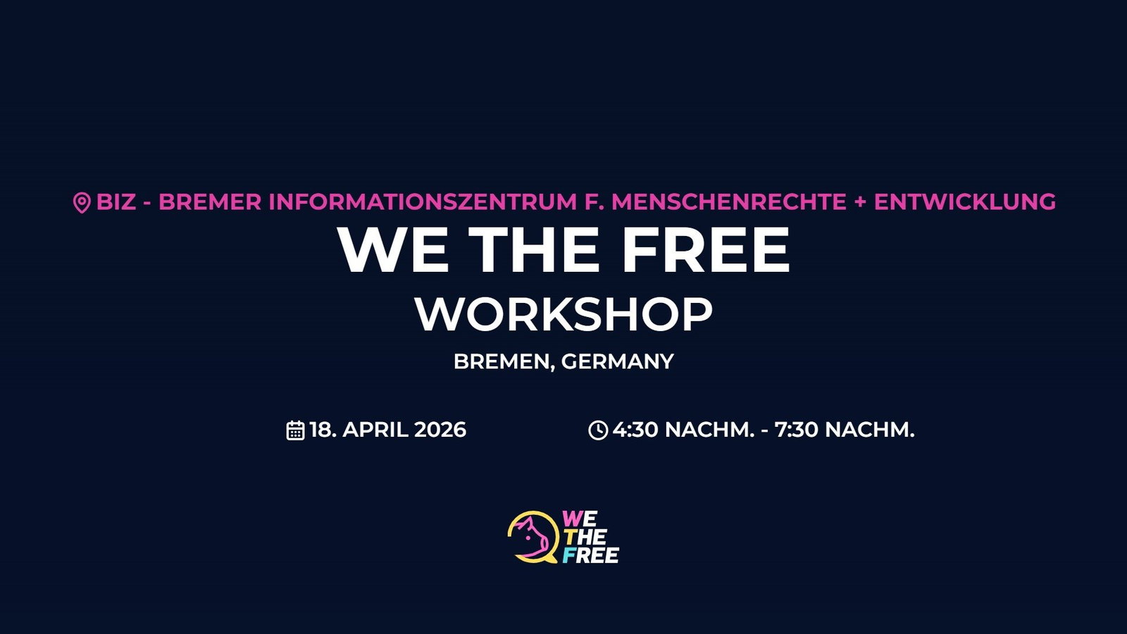 WTF: Bremen, Germany - Test Outreach Training, 18. April 2026