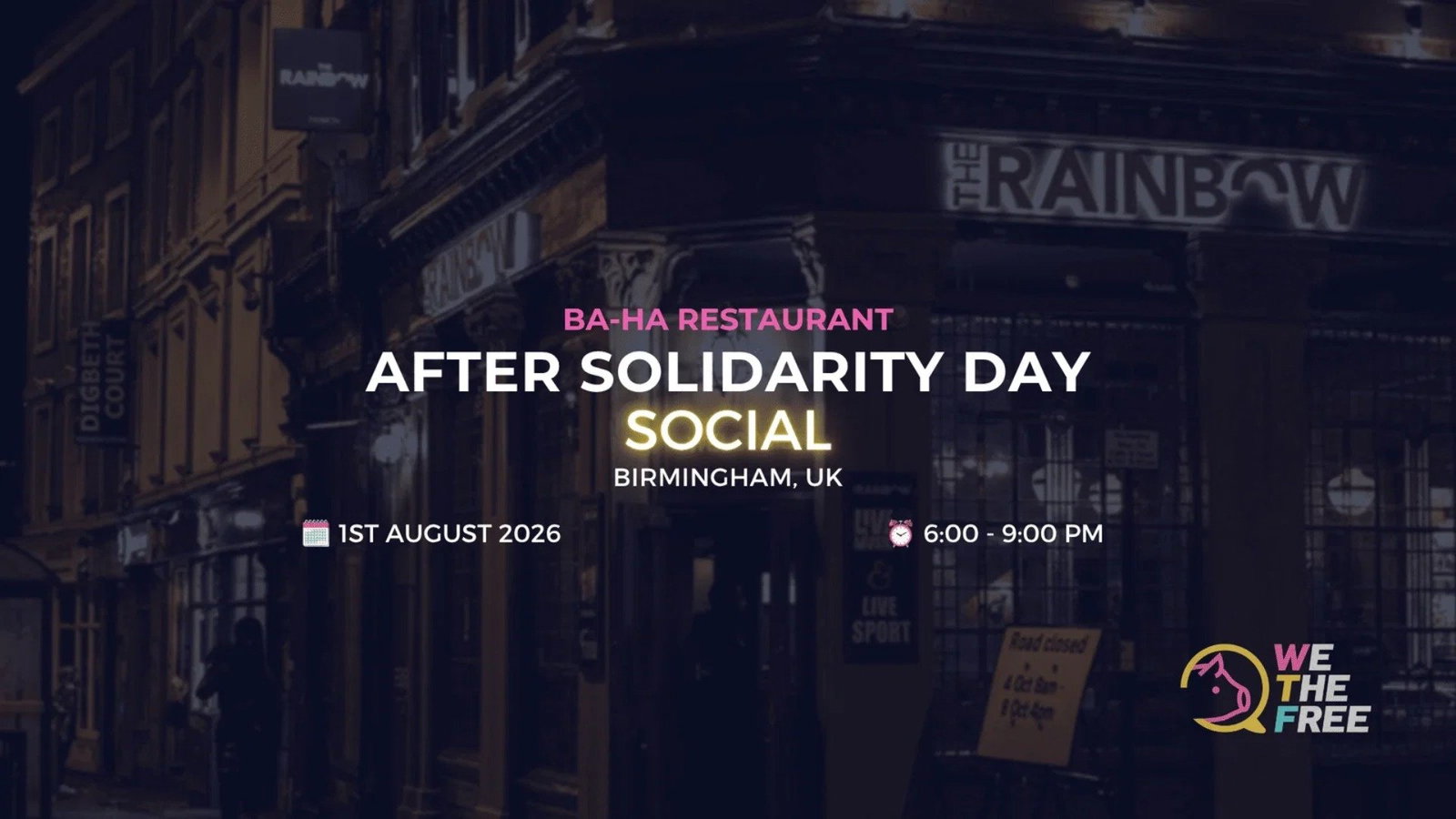WTF: Birmingham, England - Solidarity Day Social, August 1st, 2026