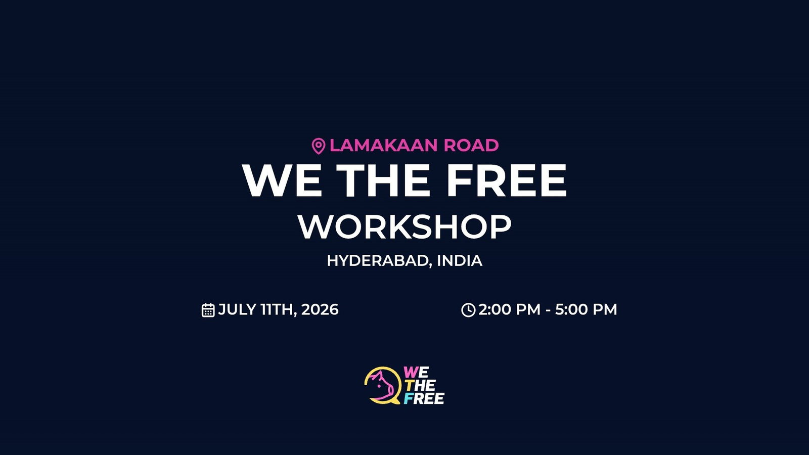 WTF: Hyderabad, India - Workshop, July 11th, 2026
