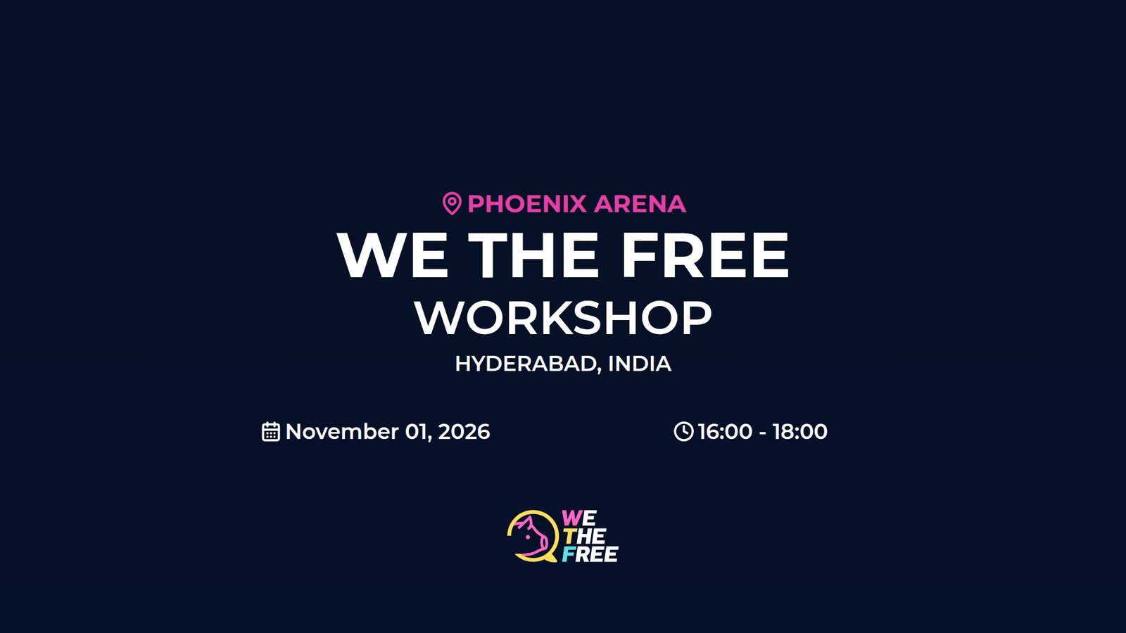 WTF: Hyderabad, India - Workshop + Short Film Screening, November 1st, 2026