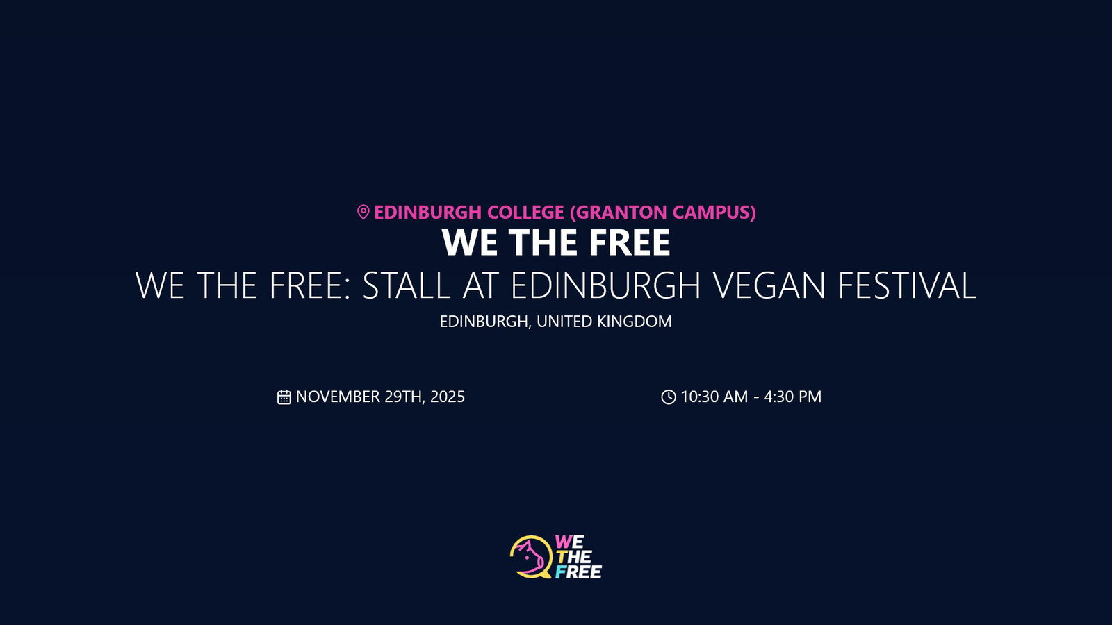 We The Free: Stall at Edinburgh Vegan Festival