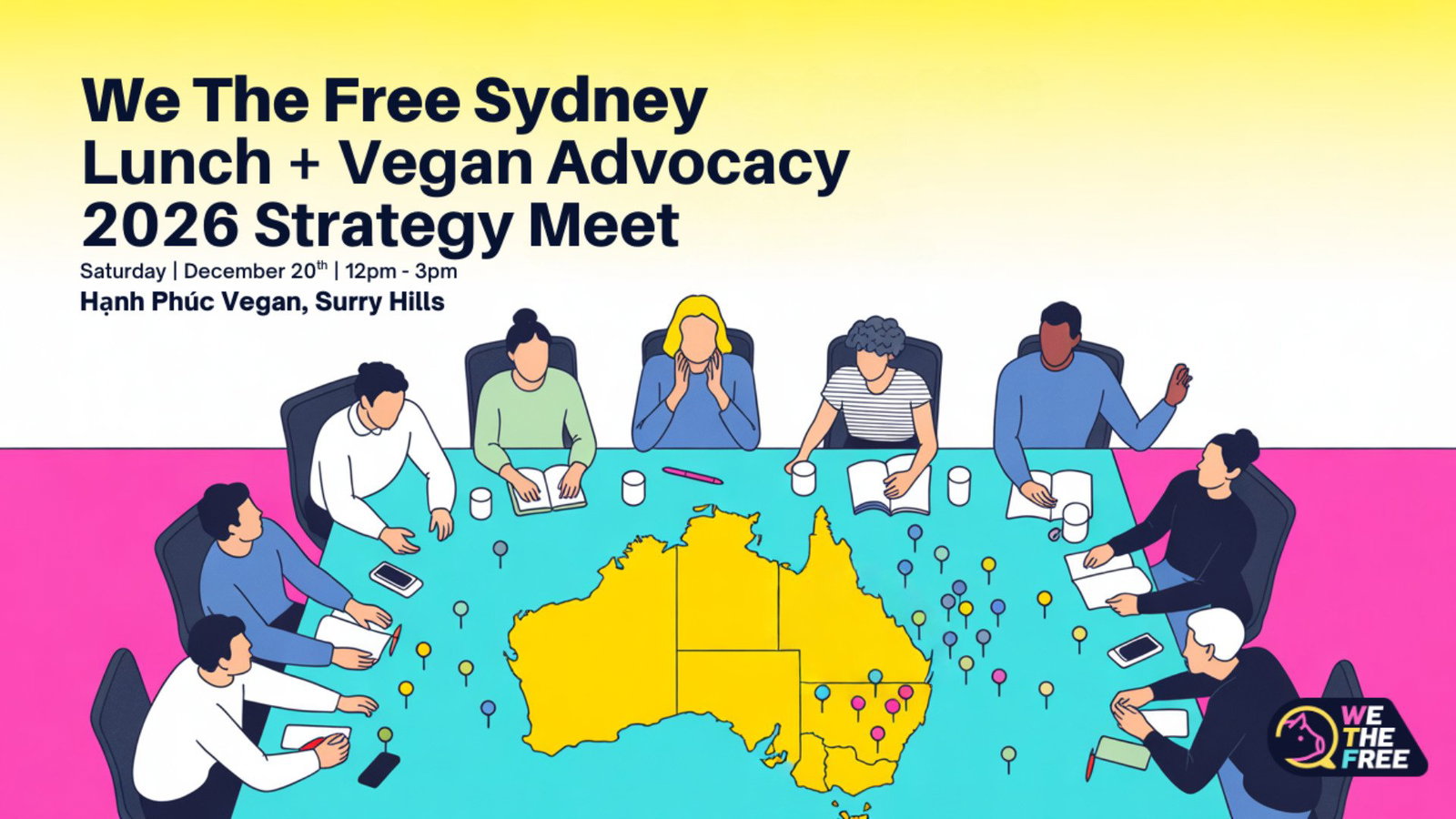🐷 We The Free Sydney - Lunch + Vegan Advocacy 2026 Strategy Meet